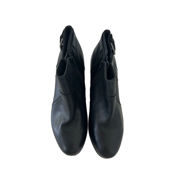 CLARKS Black Leather Ankle Wedge Boots Size 9 - Picture 5 of 6